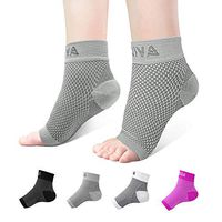 AVIDDA Ankle Brace for Men Women Pair Plantar Fasciitis Socks with Arch Support Compression Ankle Support Foot Sleeve for Achilles Tendon Support Swelling Eases Heel Pain Relief Gray S