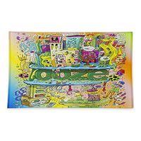 Ooze - Shatter Resistant Premium Glass Rolling Tray - (10.5x6.5x1) - Oozeville (Medium) - Indestructible Rolling Tray