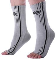 Doc Miller Ankle Brace Compression - 1 Pair Support Men Women Best Foot Sleeve Achilles Tendonitis Plantar Fasciitis Arthritis Fracture Reduces Swelling Pain Relief Orthopedic Stable (Solid Gray, XL)