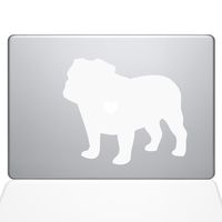 The Decal Guru I Love My Bulldog Decal Vinyl Sticker, 13" MacBook Pro (2016 & Newer Models), White (1485-MAC-13X-W)