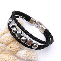 Tibetan Silver Lucky Star Punk Cuff Style Charm Leather Bracelet Bangle Jewelry Cute Stylish Bracelets Jewerly Accessory Accessories Good Bangles