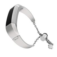 Ginamart Compatible with Fitbit Alta Bands Metal Fitbit Alta HR Bands, Women Jewelry Stainless Steel Replacement Watch Band Strap Accessories Bracelet Wristbands Silver Rose Gold Black (Silver)