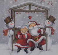 CHRISTMAS MR MRS SANTA CLAUS RED 3-PLY 20 PAPER NAPKINS SERVIETTES 13”X13"-33X33CM