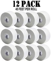 12 Pack - White Athletic Sports Tape - 1.5 Inch x 45 Feet Per Roll - 100 Percent Cotton with Zinc Oxide - Easy Tear Zig Zag Design