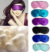 1pc Pure Silk Sleep Eye Mask Padded Shade Cover Travel Relax Aid Blindfold New (Pink)