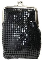 Eclipse Black Luxury Mesh Sequin Cigarette Case Pouch, Coin Purse, Kings, 3232