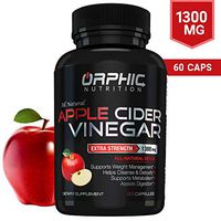 Extra Strength 1300mg Apple Cider Vinegar Capsules | Detox Pills | Prevent Bloating, Non-Stimulating | Detox, Cleanse, Manage Weight & Improve Digestion | Men & Women | Pack of 60