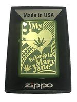 Zippo Custom Lighter -"My Heart Belongs to Mary Jane" Weed Pot Leaf Marijuana