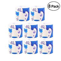 suonabeier 8 Pcs Roll Paper Toilet Tissue Paper Bath Table Home Kitchen 3-Layers 170Leaves Eco Soft Standard Capacity