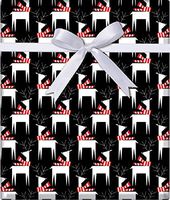 Dashing Deer Holiday Gift Wrapping Paper Flat Sheet - 24" x 6'