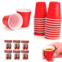 120ct Mini Red Solo Cups 2oz Plastic Disposable Shot Glasses Party Shooter Jello