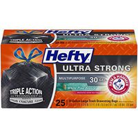 Hefty White Pine Breeze Ultra Strong Large Trash Bags (Multipurpose, Pine, Drawstring, 30 Gallon, 25 Count)(Black)