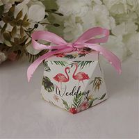 50 PCS Candy Favor Bags Gift Boxes Diamond Shape with Ribbons Wedding Party Favour Sweet Cake Gift Candy Boxes for Anniversary Wedding Party Multi-color