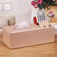T-ZJHC Multi-Function Tissue Box Living Room Coffee Table Paper Remote Control Storage Box, Long 2 Grid - Pink Diamond Pattern