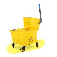 MDEOH Home Mop squeeze bucket with Side Press Wringer Combo Bucket Wet and Dry Mopping on All Surfaces Mop squeeze buckets 20L