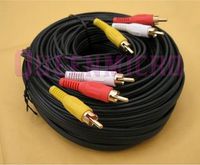 FYL 100FT 3-RCA to 3-RCA COMPOSITE STEREO AUDIO VIDEO GOLD CABLE Male to Male
