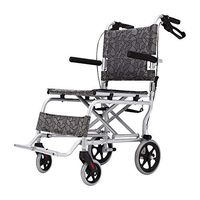 ChenCheng Manual Wheelchair Reinforced Aluminum Frame Foldable Light and Easy to Carry Travel Trolley Medical Supplies