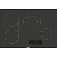 Bosch 800 Series30" Touch Control Electric Cooktop, NET8068UC, Black Frameless with 17 Different Cooking Level Settings 4 Elements and Heat Indicator Light 