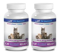 PET SUPPLEMENTS cat allergy remover - ALLERGY RELIEF - FOR CATS - ADVANCED ITCHING SOLUTION - CHEWABLE TREATS - cat itchy skin relief - 2 Bottle (150 Chews)