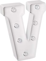 Darice White Metal Marquee Letter - V - 9.87" Tall, White Finish