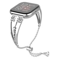 UooMoo Women Band Compatible with Fitbit Versa/Fitbit Versa 2, Dragonfly Style Bracelet Stainless Steel Wristband Replacement for Fitbit Watch Versa/Fitbit Versa 2, Silver