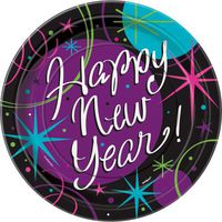 8 Count Stellar New Year Dessert Plates