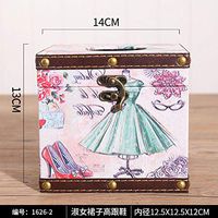 T-ZJHC European Wooden roll Paper Box Desktop Round Paper Towel Tube Home Living Room Paper Towel Box, Pink 1626-2