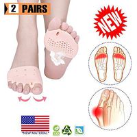 Metatarsal Pads, Gel Toe Separator, Metatarsal Cushion Toe Separators, New Material, (4 PCS Nude), Breathable & Soft Gel, Toe Spacers, Forefoot Pads, Great for Blisters, Forefoot Pain, Diabetic Feet.