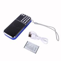 Mercu Portable Mini USB Player FM Radio Outdoor Double Loudspeaker Music Player Micro SD/TF Card for PC iPod Phone(Blue)