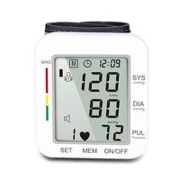Forgiven-GR Rechargeable LCD Blood Pressure Monitor Home Use Electronic Health Pulse Measurement Large Cuff Sphygmomanometer Wrist BP Monitor (Color : White, Size : Free Size)