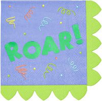 Blue Panda Dinosaur Party Napkins (50 Pack) 6.5 Inches