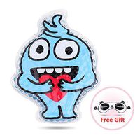 Hilph®Kids Ice Pack for Boo Boos, 2 Reusable Cartoon Ice Packs for Hot Cold Compress, Hands-Free Design for Children's Boo Boos, Fever, Teething, Head, Arms, Legs (Blue)