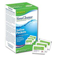 SinuCleanse All-Natural, Pre-Mixed Saline Packet Refills - Pharmaceutical Grade, Buffered Salt Mix for Nasal Wash Systems - 60 Count