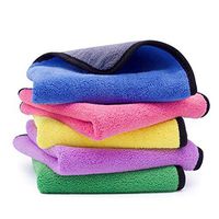 Ultra-Thick Microfiber Cleaning Cloth with 5 Bright Colors, Multipurpose Household Kitchen Towels, Softer Absorbent Cleaning Rags for House Kitchen Car Glass Stainless Steel-Pack of 5