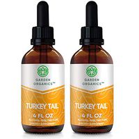 Garden Organics - Turkey Tail Alcohol-Free Extract, Wildcrafted Turkey Tail (Trametes Versicolor) Dried Mushroom (2x4 Fl Oz)