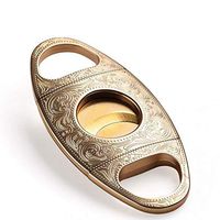 OLT- Smoking set Portable Vintage Pattern Cigar Cutter Stainless Steel Double Blade Guillotine Scissors for Most Size of Cigars, Suitable as a (Color : Gold)