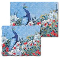 Pictura Sienna’s Garden Embossed Foil Portfolio Note Cards, Peacock, 10 ct