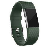 iGK Replacement Bands Compatible for Fitbit Charge 2, Adjustable Replacement Bands with Metal Clasp Special Edition Olive Green Large