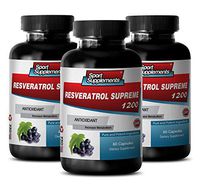 Blood Pressure Vitamins for Men - RESVERATROL Supreme 1200mg - Resveratrol Blend - 3 Bottles 180 Capsules