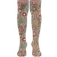 Vintage Wallpaper Unisex Knee High Compression Socks Running Socks Cute Stockings Funny Christmas Stocking