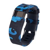 Gealpoor Newest Colorful Flower for Charge HR Bands,Soft Silicone Replacement Adjustable Band Sports Strap for Fitbit Charge HR Large/Small for Womens/Mens/Girls (L, Blue Camouflage)