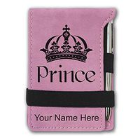 Mini Notepad, Prince Crown, Personalized Engraving Included (Pink)
