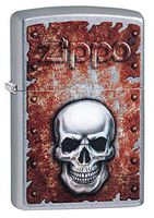 Custom Personalized Rusted Skull Design Windproof Lighter Free Engraving #29870