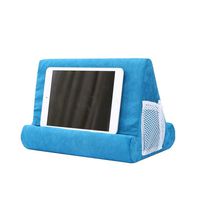 Blue Multi Angle Tablet Pillow Stand Soft Pillow Lap Desk Stand with Metal Brackets for Tablets eReaders Holder