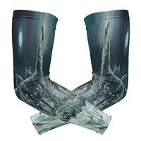 ZZKKO Wolf Moon Cooling Arm Sleeves Cover Uv Sun Protection for Men Women Running Golf Cycling Arm Warmer Sleeves 1 Pair