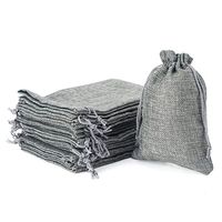 Wuligirl 30PCS Burlap Bags 4X6 Grey with Drawstring Cotton Jewelry Pouches Sacks Bag for Wedding Favors, Party, DIY Craft(Burlap Grey)