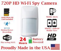 SecureGuard Wi-Fi 24 hrs Battery Powered PIR Alarm Motion Sensor Intrusion Detector WiFi Spy Camera Hidden Covert Spy Gadget