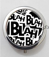 BlackKey Blah Blah Blah 3-Compartment Decorative Pocket Gift Box Case Organizer for Pill, Color 1 -899