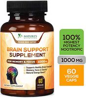 Brain Supplement, High Potency Nootropic Booster 1000mg - Memory Pills to Support Clarity, Made in USA, Best Natural Mental Performance & Brain Support - 60 Capsules
