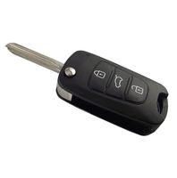 KEMANI Flip Uncut Blade Car Smart Key Case for KIA K2 Forte Sportage Kia 3 Buttons Replacement Black No Chips